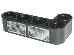 Lego Technic, Liftarm, Modified Bent Thick L-Shape 2 x 4 with Headlight Pattern Model Left Side (Sticker) - Set 8466