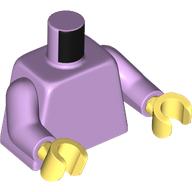Lego Torso, Lavender Arms, Bright Light Yellow Hands [PLAIN] / Lavender