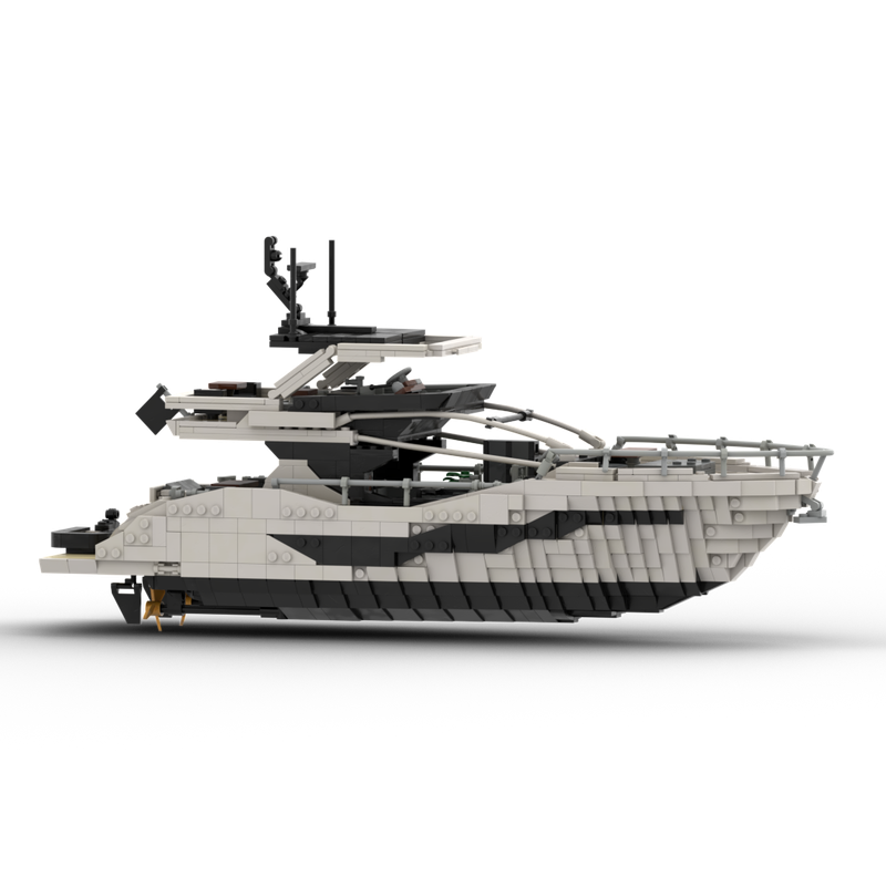 Lego Luxury Flybridge Yacht (working dinghy garage & interior) - 2064 Parts