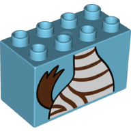 Lego Duplo Brick 2 x 4 x 2 with Zebra Torso Print