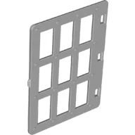 Duplo Door 1 x 4 x 4 with Nine Panes / Light Bluish Gray