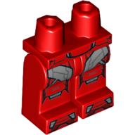 Lego Hips and Red Legs with Dark Bluish Gray and Red Armor Plates Print / Red