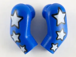 Arm, (Matching Left and Right) Pair with 3 White Stars Pattern / Blue