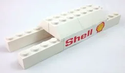 Stickered Assembly 14 x 4 x 2 with Red 'Shell' and Shell Logo Pattern on Both Sides (Stickers) - Set 6695