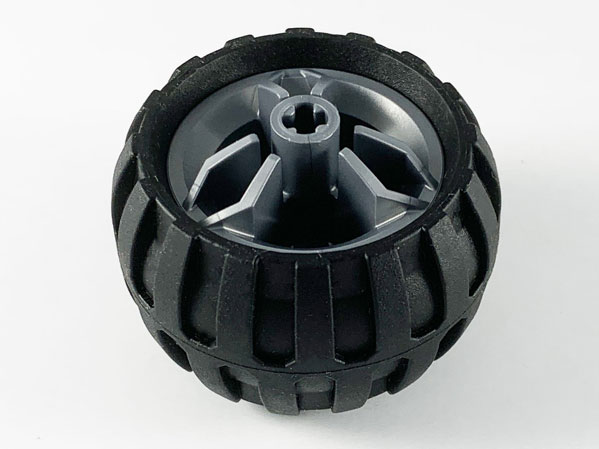 Lego Wheel 30.4mm D. x 20mm with Center Axle Holes Motorcycle with Black Tire 43.2mm D. x 26mm Balloon Small (66155 / 61481)