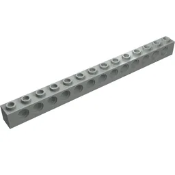 Technic Brick 1 x 14 [13 Pin Holes] / Light Gray