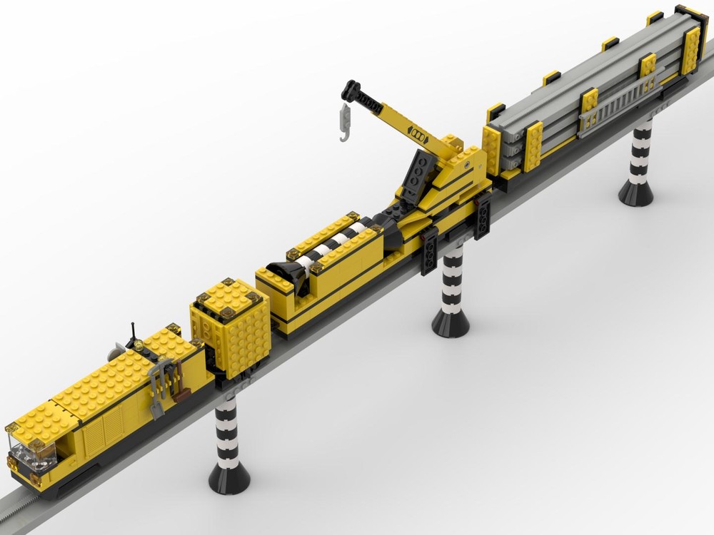 Lego Monorail Construction and Maintenance Vehicle v2 (Yellow)