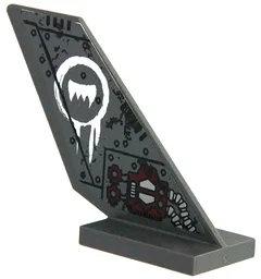 Tail Shuttle with Worn Bolted Metal Plates and White Fang Pattern Model Left Side (Sticker) - Set 70009