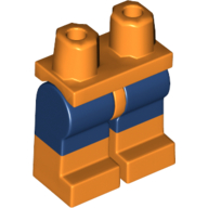 Lego Hips with Dark Blue Legs and Orange Boots Pattern / Orange