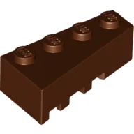 Brick Wedged, Angled 4 x 2 Right / Reddish Brown