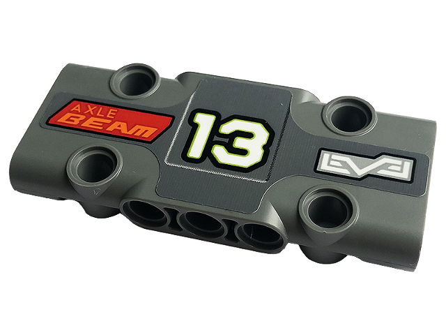 Lego Technic, Panel Plate 3 x 7 x 1 with Number 13, 'AXLE BEAM' and 'LEVEL' Pattern (Sticker) - Set 42129