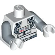 Torso Clone Pilot with Sand Blue Belt and Printed Back Print, Sand Blue Arms, White Hands / White