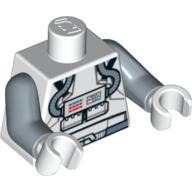 Lego Torso Clone Pilot with Sand Blue Belt and Printed Back Print, Sand Blue Arms, White Hands / White