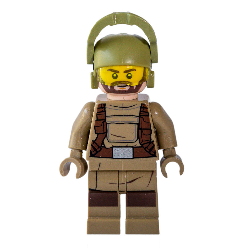 Lego Resistance Soldier, Olive Green Helmet, Dark Tan Hoodie