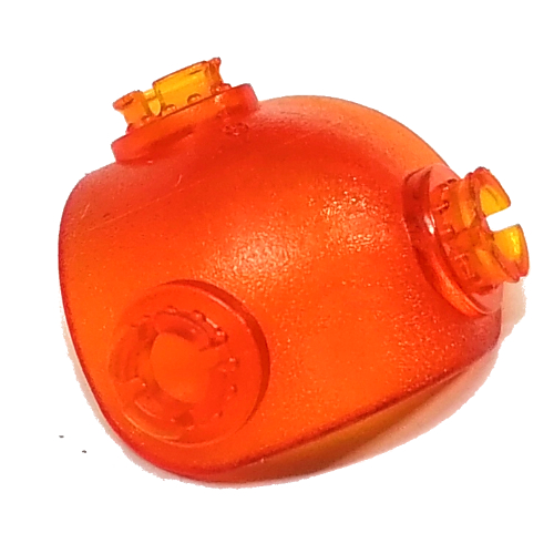 Lego Clikits Connector, Rounded Corner with Three Pins / Trans-Orange