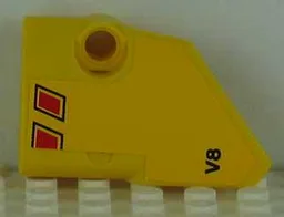 Technic, Panel Fairing # 1 Small Smooth Short, Side A with 'V8' and black and Red Vent Openings Pattern (Sticker) - Set 8109