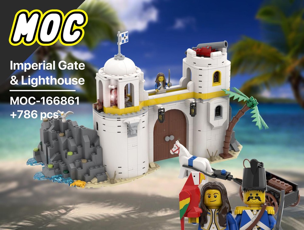 Lego Imperial Soldiers Gate & Lighthouse Outpost | Pirates | Bluecoats| Empire | Pirates of the Caribbean