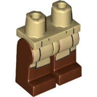 Lego Hips and Reddish Brown Legs with Dark Tan Jedi Robe Print (Qui-Gon Jinn) / Tan