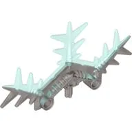 Large Figure Weapon Shield, Ice, Half with Marbled Trans-Light Blue Pattern / Pearl Light Gray
