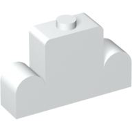 Lego Brick Curved 1 x 4 x 2 Centre Stud Top / White