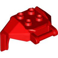 Lego Plate Special, 2 x 2 Studs and Handle, Closed Ends (Mech Chest Plate / Armor) / Red