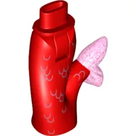 Minidoll Hips and Fishtail (Mermaid) with Opal Trans-Medium Reddish Violet Tail Fin and Scales Print / Red