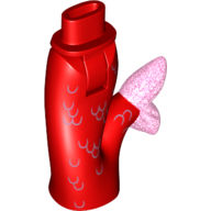 Lego Minidoll Hips and Fishtail (Mermaid) with Opal Trans-Medium Reddish Violet Tail Fin and Scales Print / Red