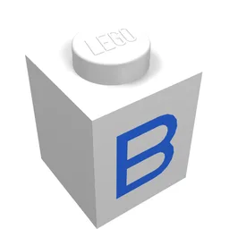 Brick 1 x 1 with Blue B Print
