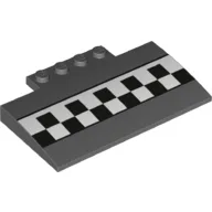 Brick Curved 5 x 8 x 2/3 with Checkered Print / Dark Bluish Gray
