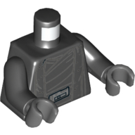 Lego Torso Robe with Silver Buckle Print, Black Arms, Dark Bluish Gray Hands / Black