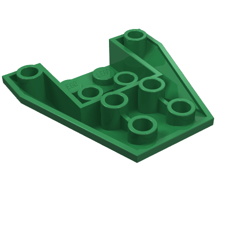 Lego Brick Wedged, Sloped Inverted 4 x 4 Triple [2 Connections between Front Studs] / Green