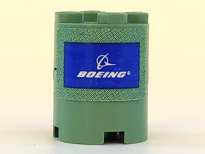 Lego Stickered Assembly 2 x 2 x 2 with White 'BOEING' Logo on Blue Background Pattern (Sticker) - Set 7469