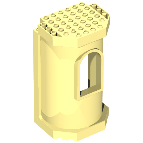 Lego Belville Wall 6 x 8 x 12 - Tower with Window / Light Yellow