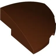 Brick Round Corner, Curved 3 x 3 x 1 Quarter Circle / Reddish Brown