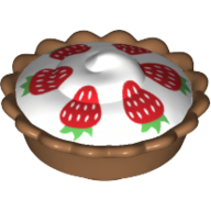 Lego Food Pie with White Cream Filling and 6 Strawberries Print
