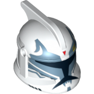 Lego Helmet Clone Trooper Phase 1, with Side Holes, Clone Commander Wolffe Print / White