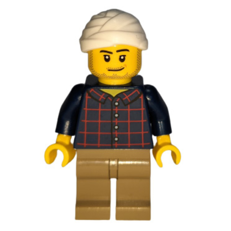 Lego Charlie Glitche, Dark Blue Torso, Dark Tan Legs, White Bandages on Head