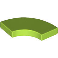 Lego Tile 2 x 2 Curved, Macaroni / Lime