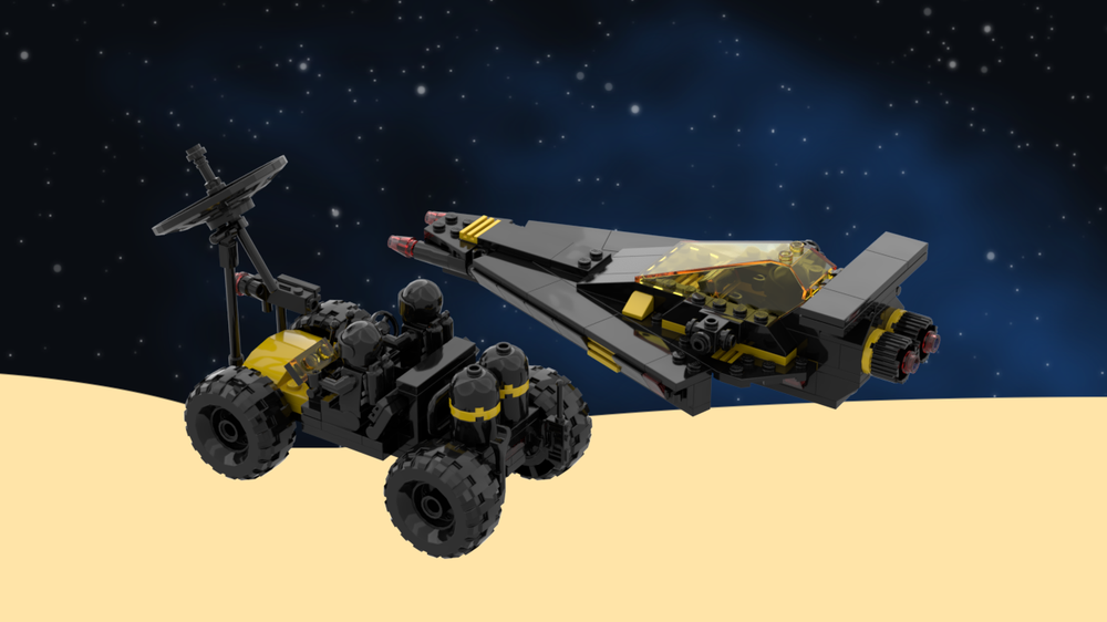 Lego Blacktron Patroller and Assault Rover