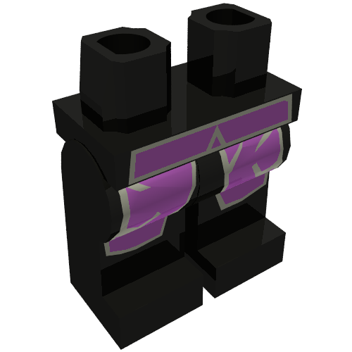 Lego Hips and Black Legs with Purple Coattails, Gray Outline Print (Severus Snape) / Black