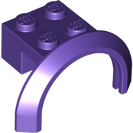 Lego Wheel Arch, Mudguard 4 x 2 1/2 x 2 with 2 x 2 Plate / Dark Purple