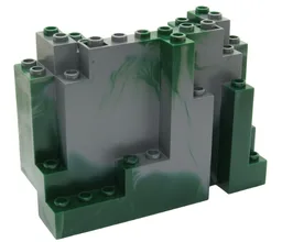 Rock Panel Rectangular 4 x 10 x 6 with Marbled Dark Green Pattern