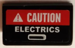 Slope 30 1 x 2 x 2/3 with 'CAUTION ELECTRICS' Pattern (Sticker) - Set 60018