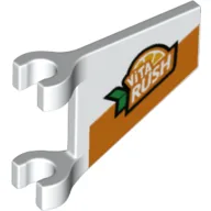 Flag 2 x 2 Trapezoid with Clips with 'Vita Rush' Logo Print / White