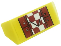 Vehicle, Spoiler with Bar Handle with Hull Plates, Silver Dots and Red and White Checkered Pattern (Sticker) - Set 80008
