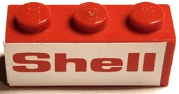 Brick 1 x 3 with 'Shell' on White Background Pattern (Sticker) - Set 1468