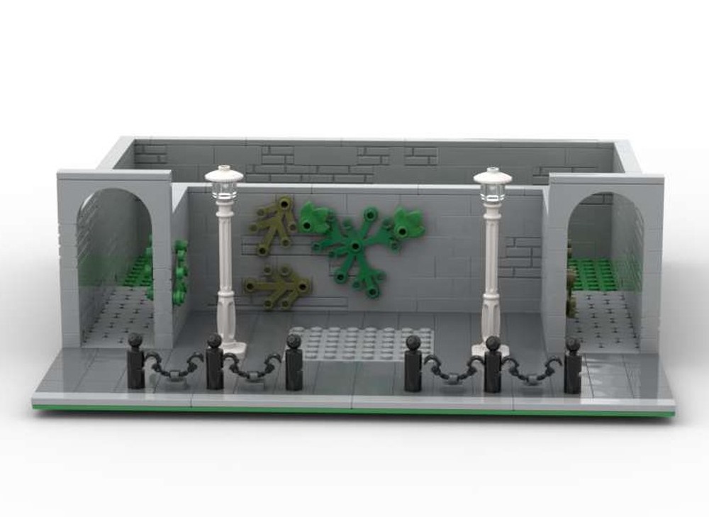 Lego Walled garden with kiosk stand