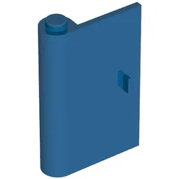 Door 1 x 3 x 4 Left with Thin Handle / Blue