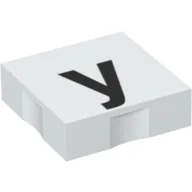 Duplo Tile 2 x 2 with Lowercase 'y' Print / White