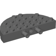 Lego Brick Round Corner 4 x 8 Full Brick Double with 2 Fixed Rotatable Friction Pins [aka Boat Brick]